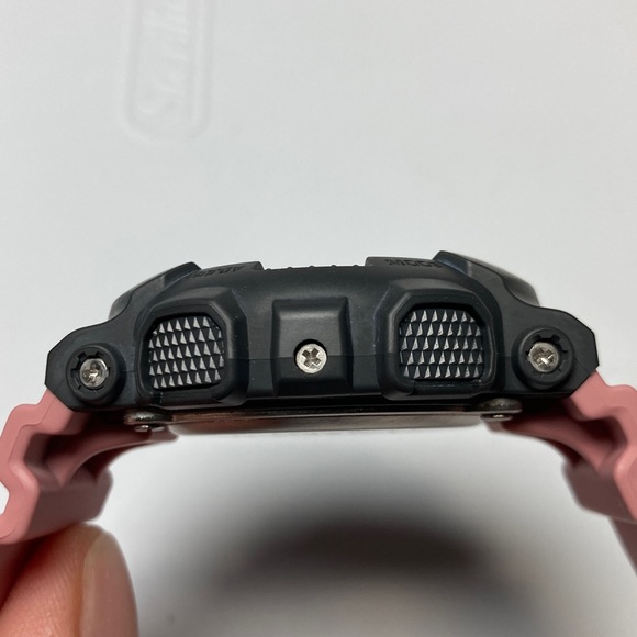 Casio Gshock, GMA-S140, gray bezel, dusty pink strap and accents working battery main image 12